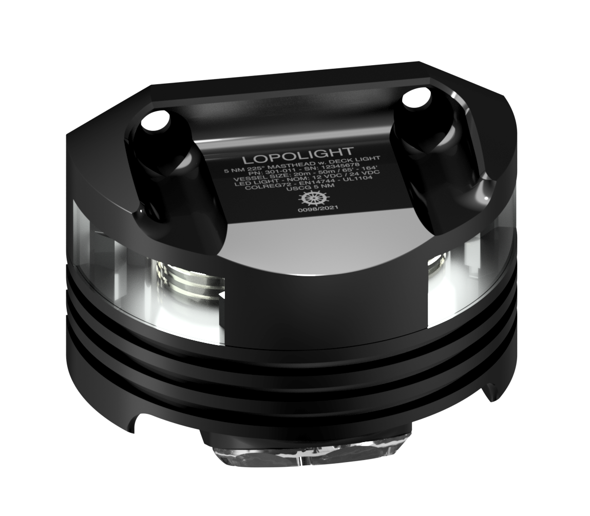 2nm 225° White, Masthead + 6W Decklight, silver 2nm 225° White, Masthead + 6W Decklight, silver